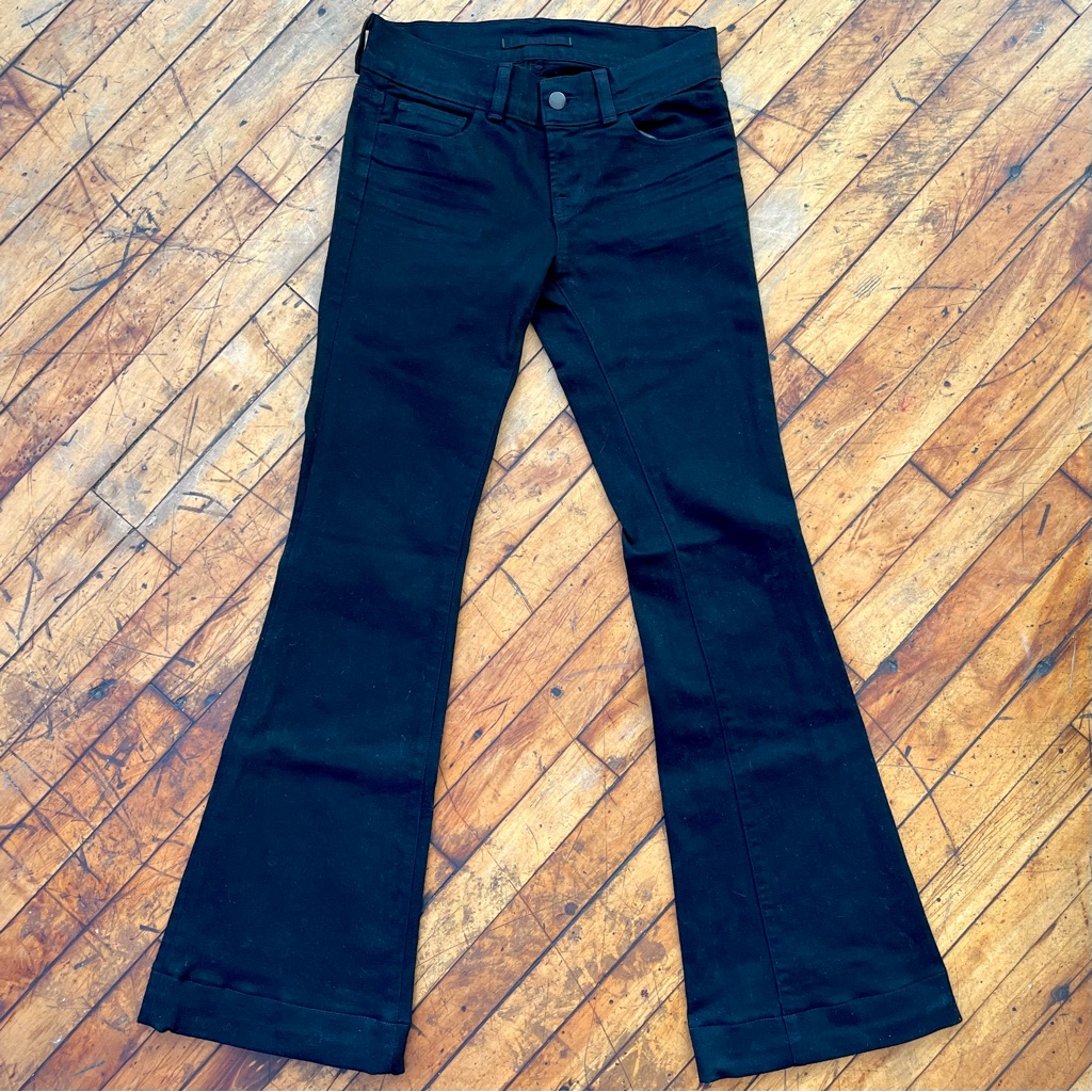 J Brand Black Flare Jeans Womens 25 Low Rise Stretch Denim Made In Usa